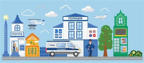 Декоративно-развивающая панель Полиция