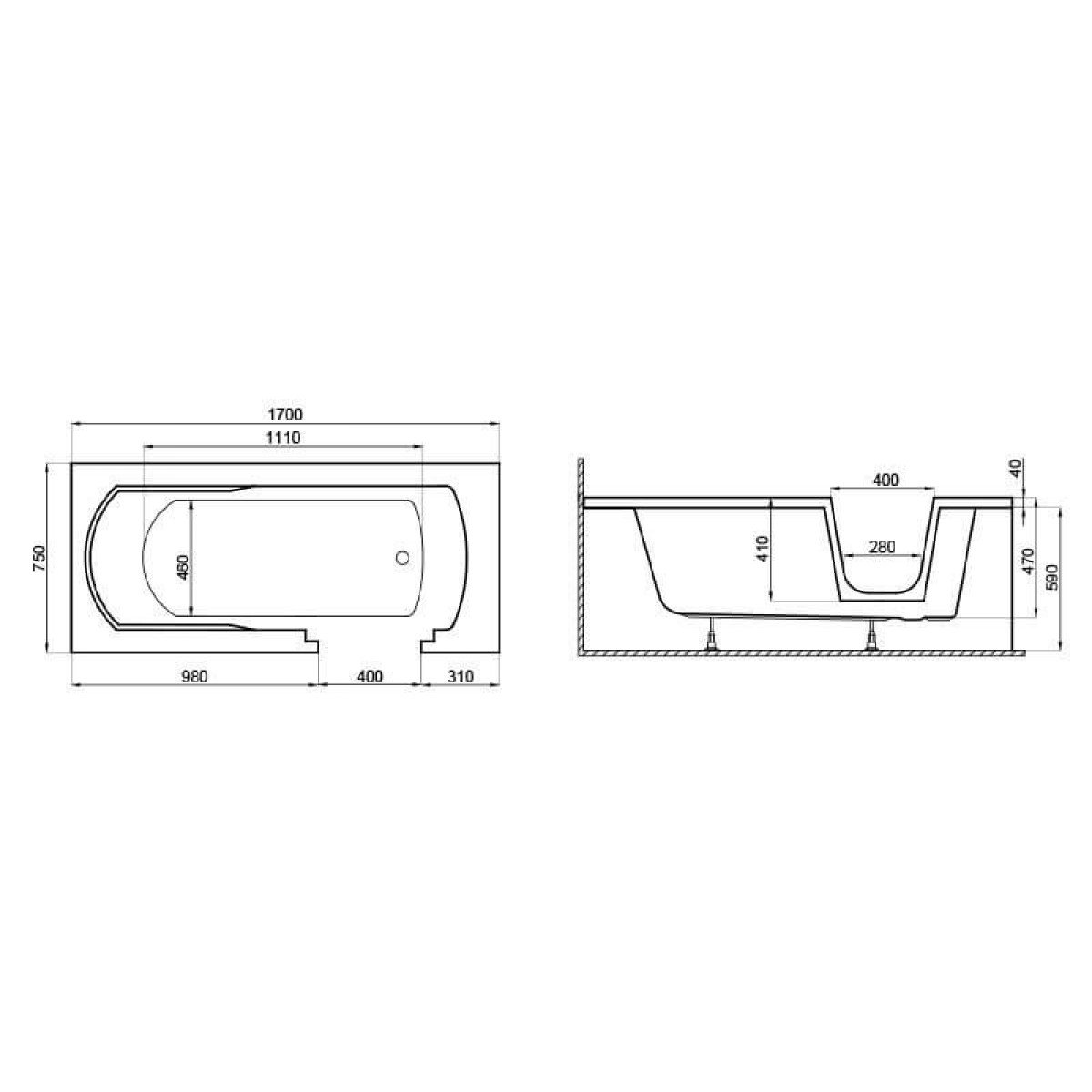 Ванна для людей с частичной утратой опорно-двигательных функции Polimat AVO — изображение 9